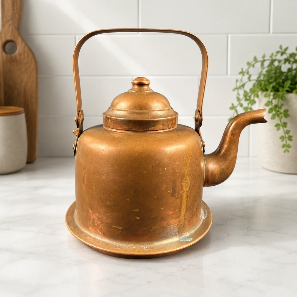 Vintage OPA Helsinki Finland Copper Teakettle 1L Made Finland